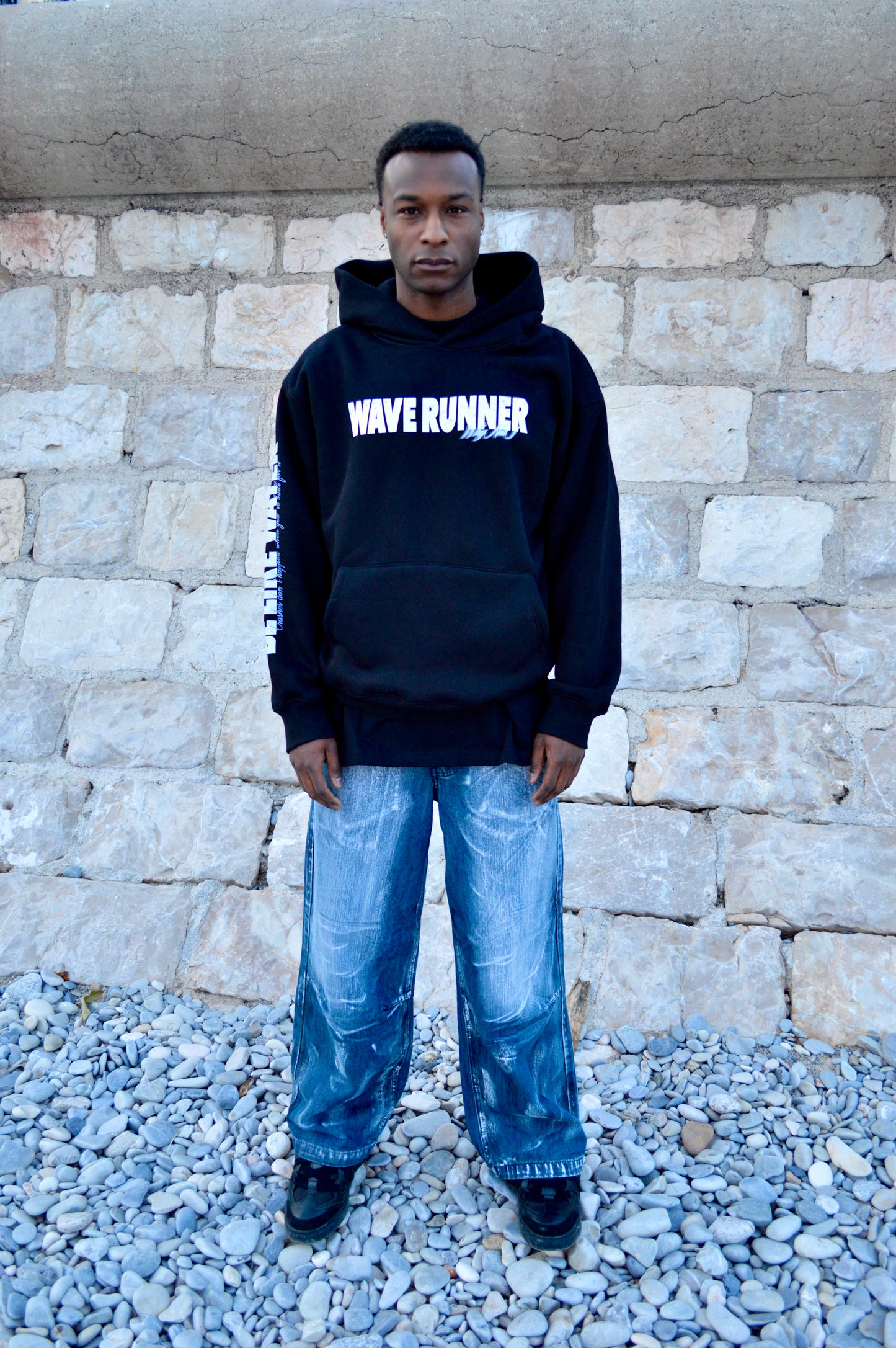 Wave Runner- Black Hoodie