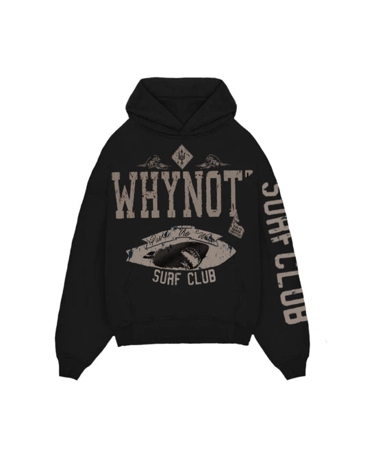 Surf Club- Black Hoodie